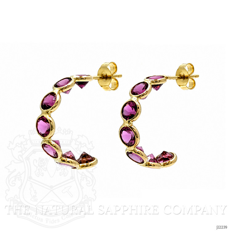 3.85 Ct.Tw. Pink Tourmaline Pave Earrings, 18K Yellow Gold