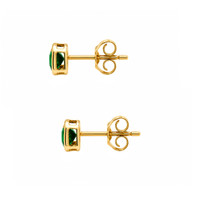 0.54 Ct.Tw.Total Carat Weight Emerald Studs Earrings, 14K Yellow Gold Image