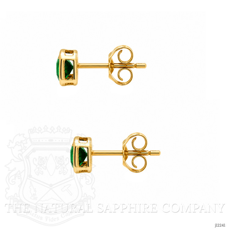 0.54 Ct.Tw. Emerald Studs Earrings, 14K Yellow Gold