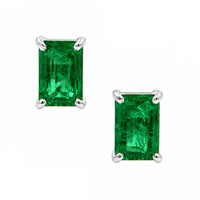 1.71 Ct.Tw. Emerald 14K White Gold earring
