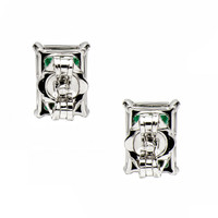1.71&nbsp;Ct.Tw.Total Carat Weight Emerald Studs Earrings, 14K White Gold Image