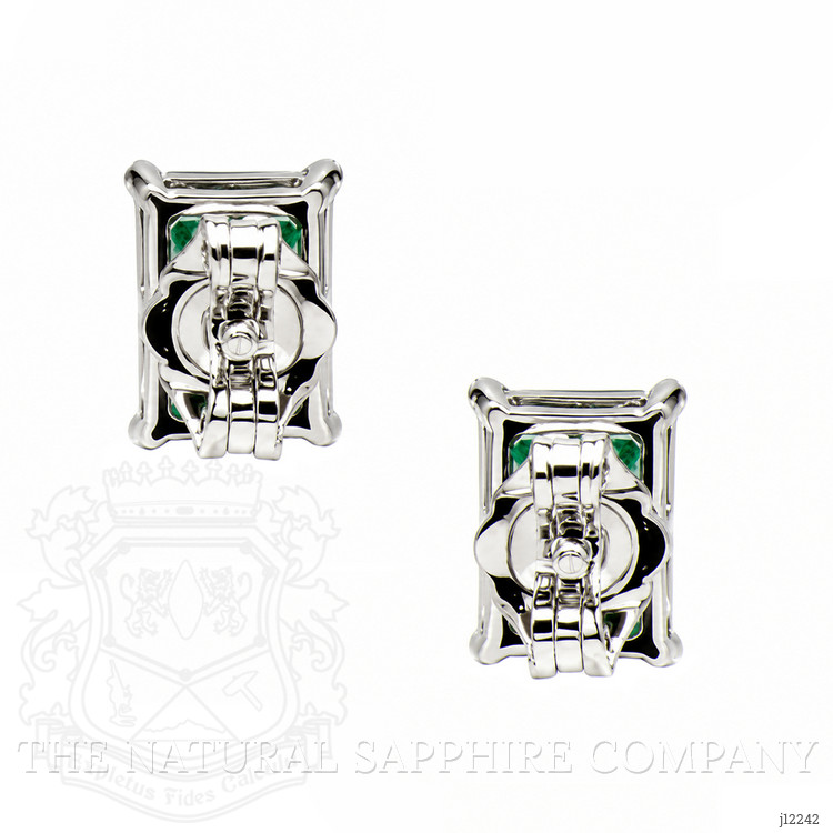 1.71 Ct.Tw. Emerald Studs Earrings, 14K White Gold