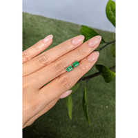 1.71 Ct.Tw.Total Carat Weight Emerald Studs Earrings, 14K White Gold Life Style