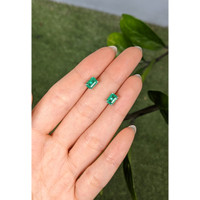 1.71 Ct.Tw.Total Carat Weight Emerald Studs Earrings, 14K White Gold Life Style