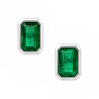 1.10 Ct.Tw. Emerald 14K White Gold earring