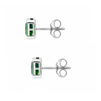 1.10&nbsp;Ct.Tw.Total Carat Weight Emerald Studs Earrings, 14K White Gold Image