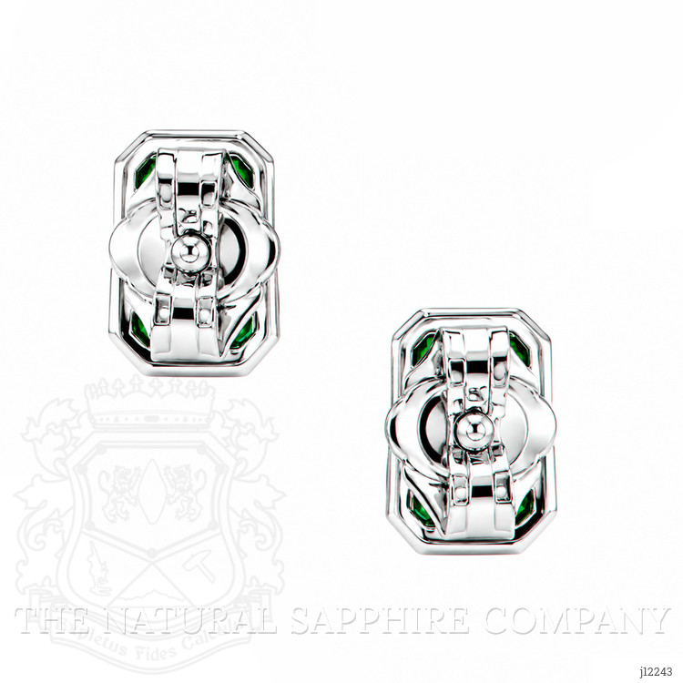 1.10 Ct.Tw. Emerald Studs Earrings, 14K White Gold