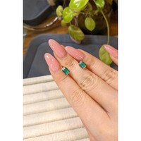 1.10 Ct.Tw.Total Carat Weight Emerald Studs Earrings, 14K White Gold Life Style
