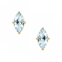 0.93 Ct.Tw. Aquamarine 18K Yellow Gold earring