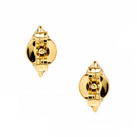 0.93&nbsp;Ct.Tw.Total Carat Weight Blue Aquamarine Studs Earrings, 18K Yellow Gold Image
