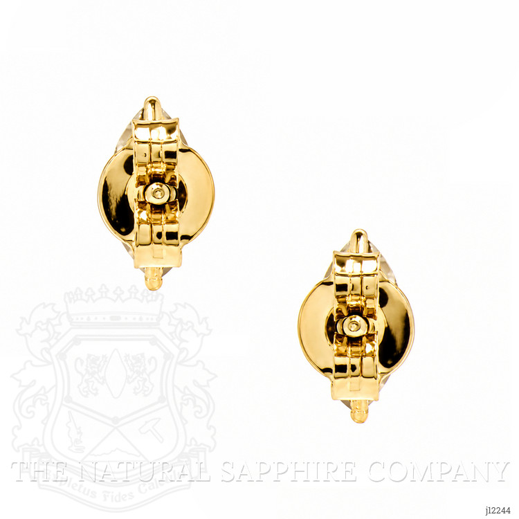 0.93 Ct.Tw. Blue Aquamarine Studs Earrings, 18K Yellow Gold