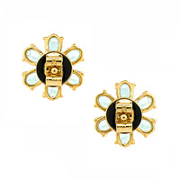 2.07 Ct.Tw.Total Carat Weight Emerald and Natural Diamond Studs Earrings, 14K Yellow Gold Image