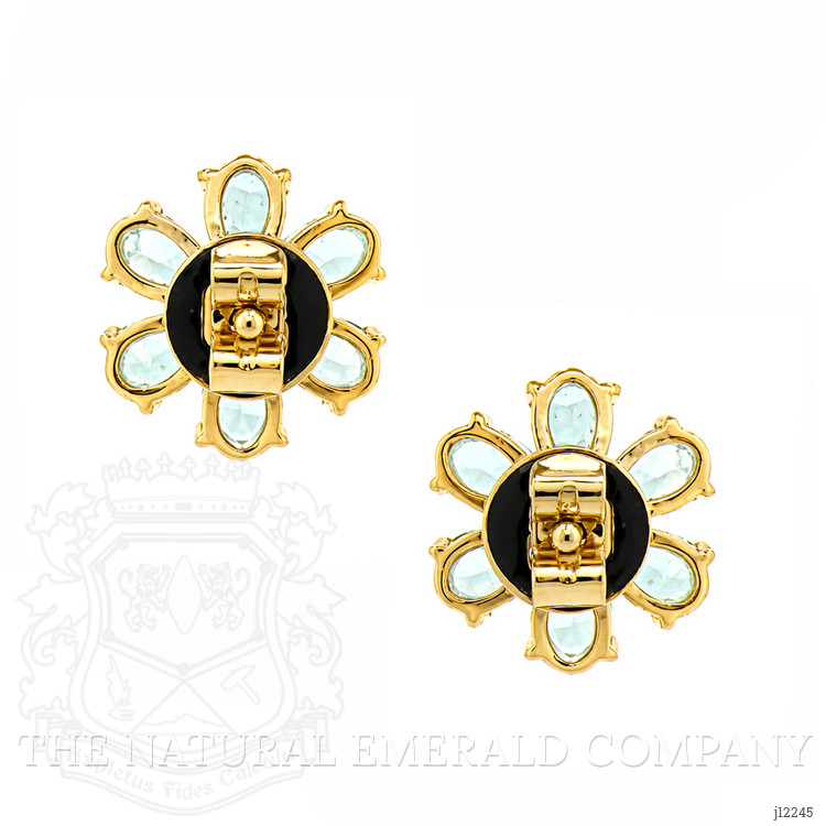2.07 Ct.Tw. Emerald and Natural Diamond Studs Earrings, 14K Yellow Gold