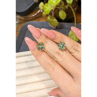 2.07 Ct.Tw.Total Carat Weight Emerald and Natural Diamond Studs Earrings, 14K Yellow Gold Life Style