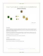1.50 Ct.Tw.Total Carat Weight Emerald and Natural Diamond Studs Earrings, 14K Yellow Gold Appraisal