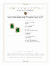 1.50 Ct.Tw.Total Carat Weight Emerald and Natural Diamond Studs Earrings, 14K Yellow Gold Scan Report