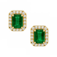 1.50 Ct.Tw. Emerald 14K Yellow Gold earring