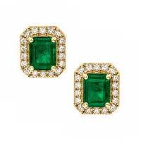 1.75 Ct.Tw. Emerald 18K Yellow Gold earring