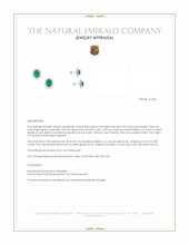 2.69&nbsp;Ct.Tw.Total Carat Weight Emerald and Natural Diamond Studs Earrings, 14K White Gold Appraisal
