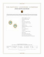 0.78&nbsp;Ct.Tw.Total Carat Weight Blue Paraiba Tourmaline and Natural Diamond Studs Earrings, 14K Yellow Gold Scan Report
