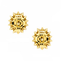 0.78&nbsp;Ct.Tw.Total Carat Weight Blue Paraiba Tourmaline and Natural Diamond Studs Earrings, 14K Yellow Gold Image