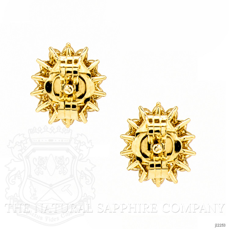 0.78 Ct.Tw. Blue Paraiba Tourmaline and Natural Diamond Studs Earrings, 14K Yellow Gold