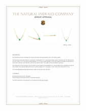 0.41 Ct. Emerald and Natural Diamond Pave Necklace, 14K Yellow Gold Appraisal