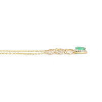 0.41 Ct. Emerald and Natural Diamond Pave Necklace, 14K Yellow Gold Image