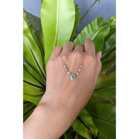 0.41 Ct. Emerald and Natural Diamond Pave Necklace, 14K Yellow Gold Life Style