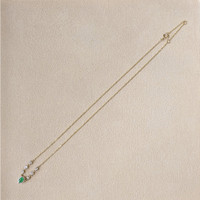 0.41 Ct. Emerald and Natural Diamond Pave Necklace, 14K Yellow Gold Life Style