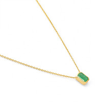 0.67 Ct. Emerald Bezel Necklace, 18K Yellow Gold Image