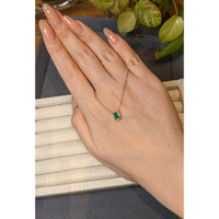 0.67 Ct. Emerald Bezel Necklace, 18K Yellow Gold Life Style
