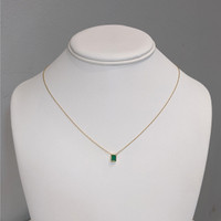 0.67 Ct. Emerald Bezel Necklace, 18K Yellow Gold Life Style