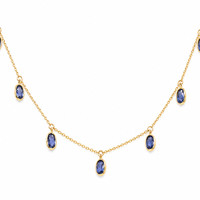 3.58 Ct. Sapphire 14K Yellow Gold necklace