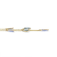 7.44 Ct. Multi Color Sapphire Bezel Necklace, 14K Yellow Gold Image