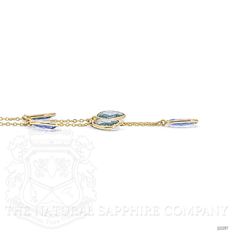 7.44 Ct. Multi Color Sapphire Bezel Necklace, 14K Yellow Gold