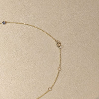 3.61 Ct. Multi Color Sapphire Bezel Necklace, 14K Yellow Gold Life Style