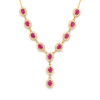 3.08 Ct. Ruby 14K Yellow Gold necklace