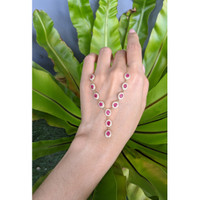 3.08 Ct. Ruby and Natural Diamond Pave Necklace, 14K Yellow Gold Life Style