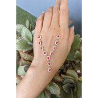 3.08 Ct. Ruby and Natural Diamond Pave Necklace, 14K Yellow Gold Life Style
