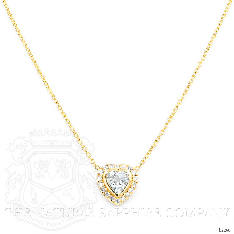0.23 Ct. Blue Aquamarine and Natural Diamond Pave Necklace, 18K Yellow Gold