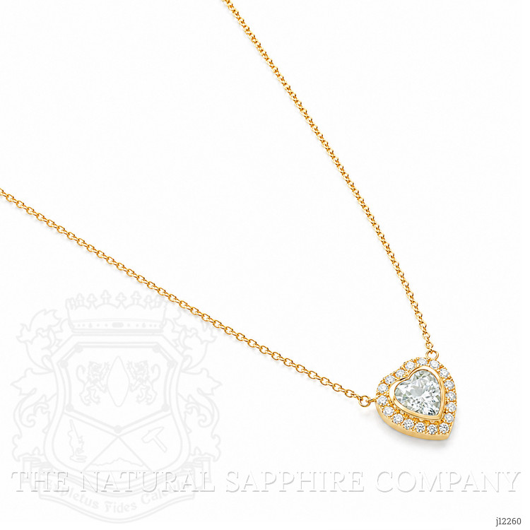0.23 Ct. Blue Aquamarine and Natural Diamond Pave Necklace, 18K Yellow Gold