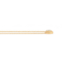 0.23 Ct. Blue Aquamarine and Natural Diamond Pave Necklace, 18K Yellow Gold Image
