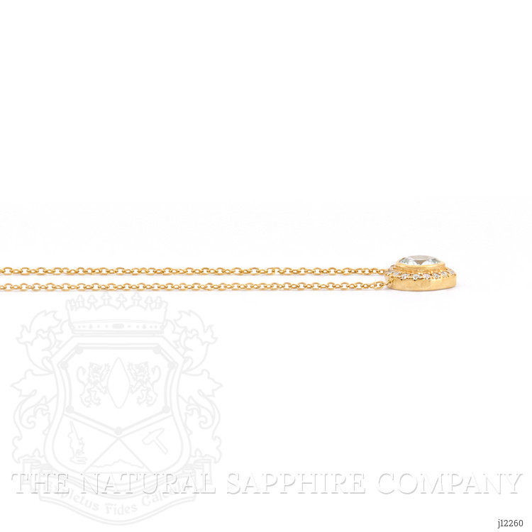 0.23 Ct. Blue Aquamarine and Natural Diamond Pave Necklace, 18K Yellow Gold