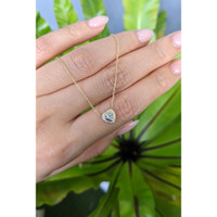 0.23 Ct. Blue Aquamarine and Natural Diamond Pave Necklace, 18K Yellow Gold Life Style