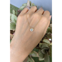 0.23 Ct. Blue Aquamarine and Natural Diamond Pave Necklace, 18K Yellow Gold Life Style