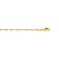 0.38 Ct. Blue Sapphire and Natural Diamond Pave Necklace, 18K Yellow Gold Image