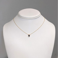 0.38 Ct. Blue Sapphire and Natural Diamond Pave Necklace, 18K Yellow Gold Life Style