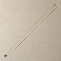 0.38 Ct. Blue Sapphire and Natural Diamond Pave Necklace, 18K Yellow Gold Life Style
