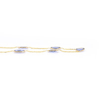 10.13 Ct. Blue Sapphire Bezel Necklace, 18K Yellow Gold Image